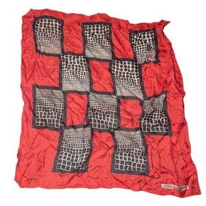 Bold Red and Black Patterned Scarf